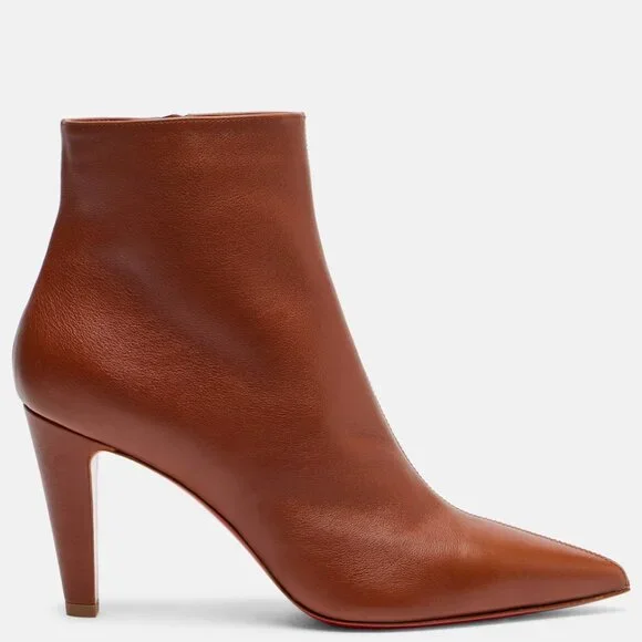 Christian Louboutin VIBELLA BOOTY 85 Leather Ankle Bootie Boots Heels - Picture 1 of 16